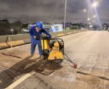 Seminf inicia serviços noturnos para conservar viaduto Ayrton Senna, na zona Centro-Sul de Manaus