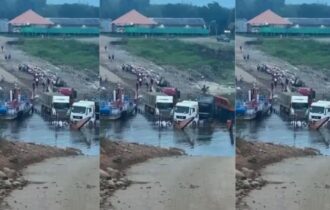 Travessia de balsa na BR-319 é interrompida após entrada de água em embarcação